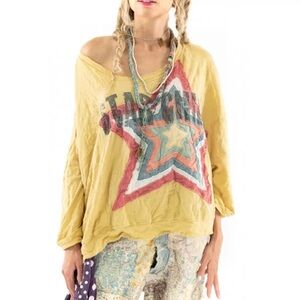 NWOT Magnolia Pearl Star Child Appliqué Hi Lo Frances in Marigold